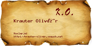 Krauter Olivér névjegykártya